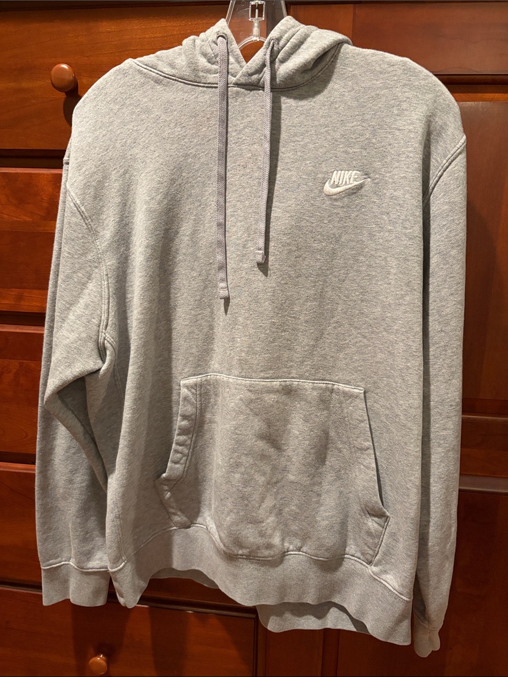 Nike Gray Pullover Hoodie with Embroidered Swoosh